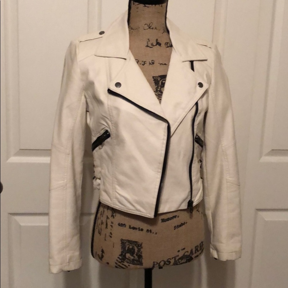 Faux Leather Bomber Jacket